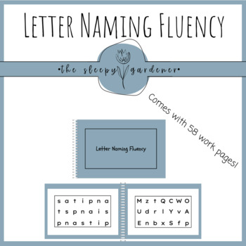 Preview of Letter Naming Fluency Practice Booklet | Practice Drills | Homework