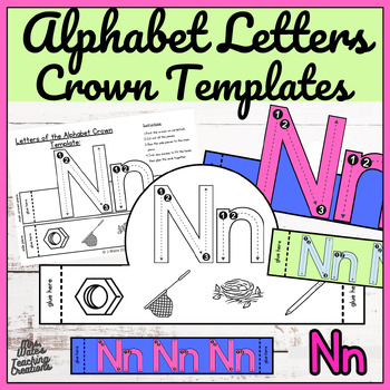 Preview of Letter Nn Craft Templates & Alphabet Headband Worksheets for Early Learners