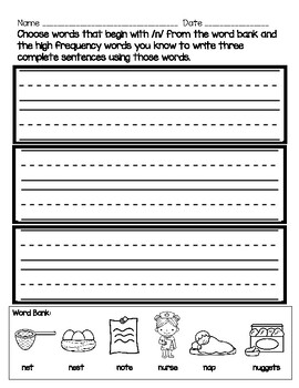 Letter Nn Phonics and Phonemic Awareness No Prep Practice Pages | TPT