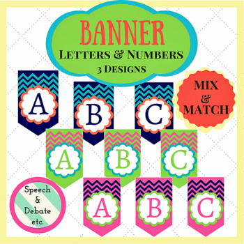 Letter & Number Banner Flags by Speech Debate ELA etc | TpT