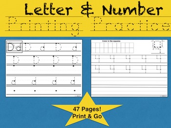 Preview of Letter & Number Printing Practice