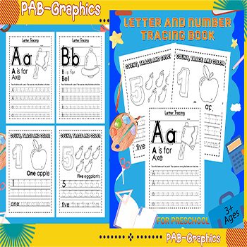 Preview of Letter & Number Tracing Book | Alphabet Letter & Number Tracing Handwriting
