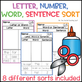 Letter Number Word Sentence Sort