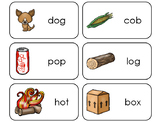 Letter 'O' CVC Picture and Word Printable Flashcards. Pres