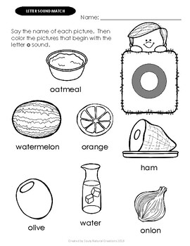 letter o foods printable worksheets by souly natural creations tpt