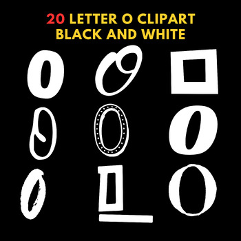 Preview of Letter O clipart black and white