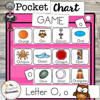 Preview of Letter O, o Pocket Chart Game | Letter Identification | Preschool | Kindergarten