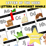 Letter Of The Week Worksheet Bundle | Letter Pages A-Z | L