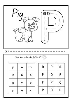 Letter P Activity Worksheets & Printables For Kids by Boopanpankids