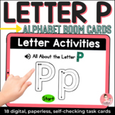 Letter P Alphabet Activities | Digital Task Cards with Boo