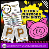 Letter P Alphabet Flip Book and STEM Mats | Interactive No