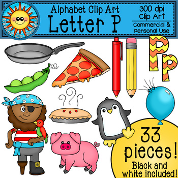 Letter P Clip Art - Beginning Sounds by Deeder Do Designs | TPT