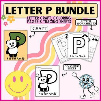 Preview of Letter P Craft // Letter P worksheets // Letter P coloring sheet