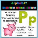 Letter P Identification, Writing, and Sounds: Books, Cente