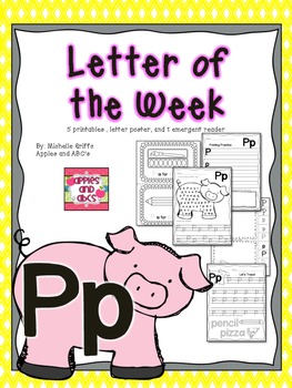 Preview of Letter P Printables Activities Tracing Sounds Recognition