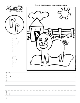 Letter P Trace and Write Worksheet Pack by Krysta B Educational Designs