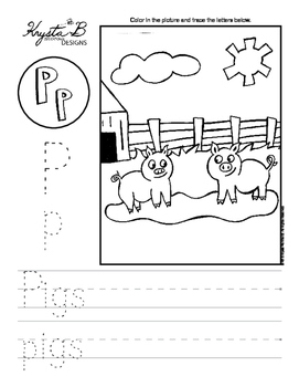 Letter P Trace and Write Worksheet Pack by Krysta B Educational Designs