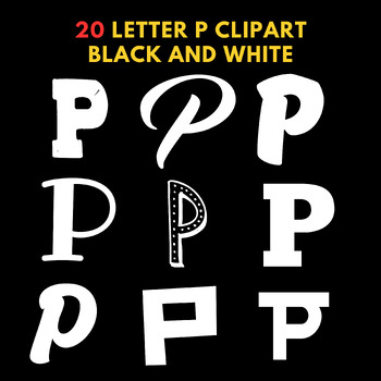 Preview of Letter P clipart black and white