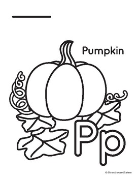 Letter P for Pumpkin Coloring and Trace Sheet by Schoolhouse Sisters