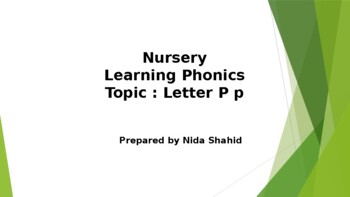 Preview of Letter P p Phonic plan