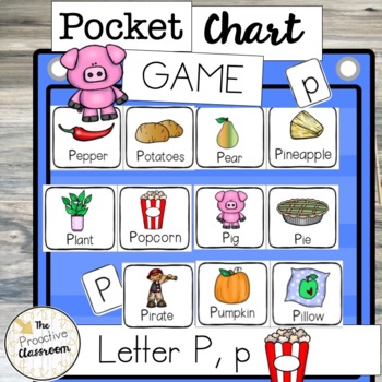 Preview of Letter P, p Pocket Chart Game | Letter Identification | Preschool | Kindergarten