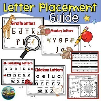Preview of Letter Placement: Chicken/Ladybug, Monkey/ Giraffe/ Small, Tall, Fall Letters
