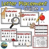 Letter Placement Guide : Chicken, Monkey, and Giraffe Letters