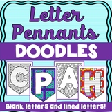 Letter Pennants - Doodle - Coloring - Displays