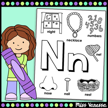 Printable Alphabet Coloring Pages Letters A-Z Beginning Sounds Practice