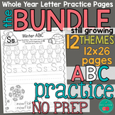Letter Formation Practice Worksheets BUNDLE for the Whole Yaar