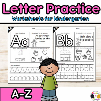 Preview of Letter Practice Worksheets A-Z