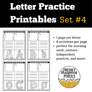 Preview of Letter Practice Worksheets Set #4