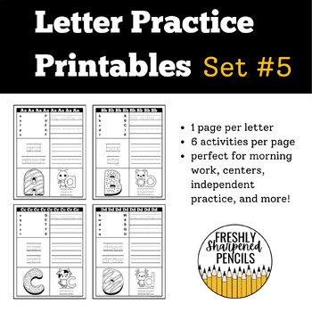 Preview of Letter Practice Worksheets Set #5