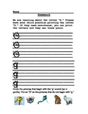 Letter Printing Practice and Sound Recognition Homework G-L