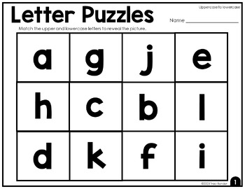 Letter Puzzles - Matching Uppercase and Lowercase Letters | TPT