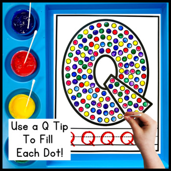 Letter Q Alphabet Crafts Q Tip Painting Fine Motor Skills by Preschool ...