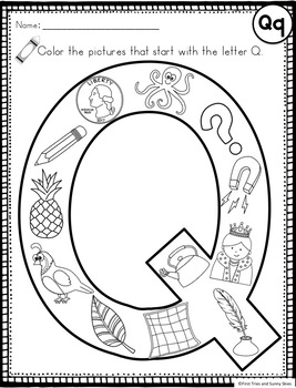 Letter of the week: LETTER Q-NO PREP WORKSHEETS- LETTER Q Alphabet Lore  theme