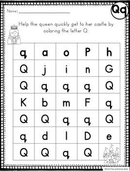 Letter of the week: LETTER Q-NO PREP WORKSHEETS- LETTER Q Alphabet Lore  theme