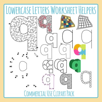 alphabet letter q worksheet helper lowercase templates maze clip art clipart