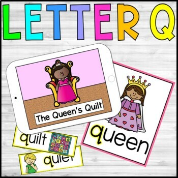 Preview of Letter Q Story, Worksheets, Crafts, Posters, and More