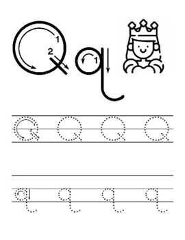 tracing letter q