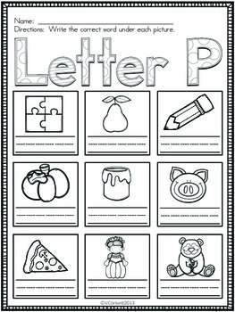 Letter P Vocabulary Cards by The Tutu Teacher | Teachers Pay Teachers