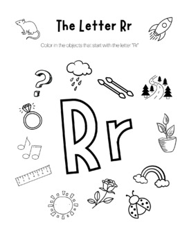Letter R Coloring Worksheet by High Street Scholar Boutique | TPT