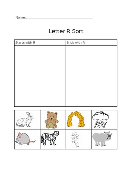 Preview of Letter R Sort
