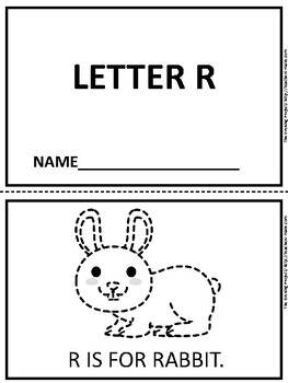 Preview of Letter R tracing and coloring emergent reader for pre-K, K, homeschool. Spec.Ed