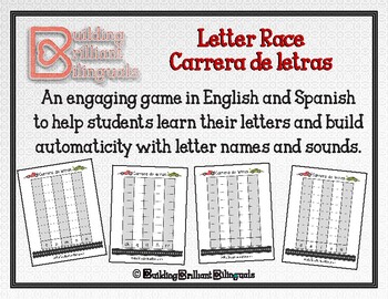 Letter Race - Carrera de letras - Letter Name and Sounds Game SPANISH +  ENGLISH