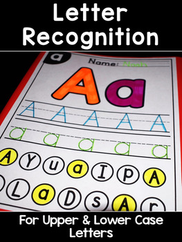 Preview of Letter Recognition Worksheets for Kindergarten & PreK Differentiated NO PREP