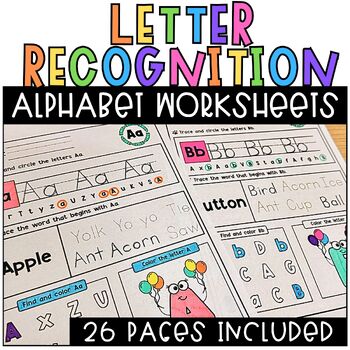 Preview of Letter Recognition Alphabet Worksheets | Prek - Grade 1