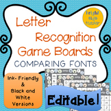 Letter Recognition Board Game with Varied Fonts-Editable