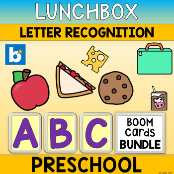 Preview of Letter Recognition Boom Cards Bundle - Lunchbox Themed